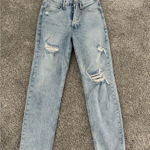 Old Navy Distressed Sky High Straight Jeans